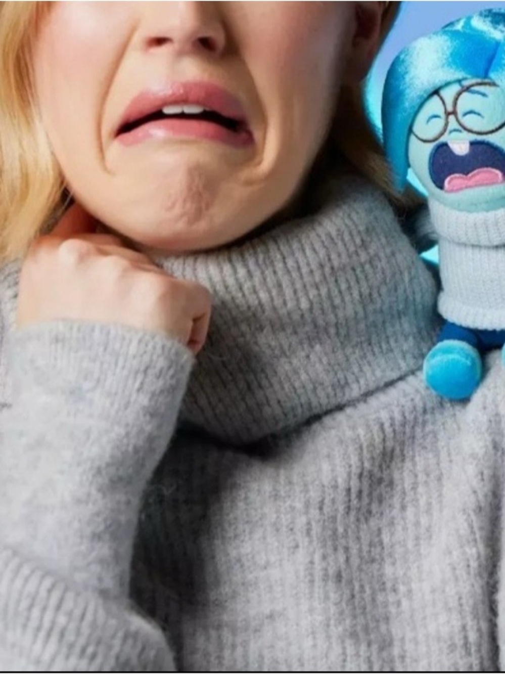 Disney parks Inside Out Sadness Plush shoulder pall with magnet